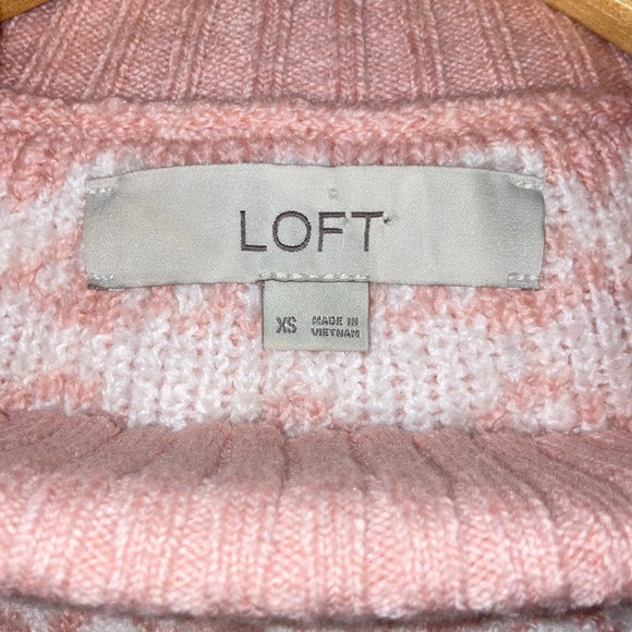 LOFT Dusty Peach Fair Isle Tunic Sweater XS - Picture 2 of 3